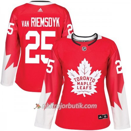 Dame Ishockey Toronto Maple Leafs Tröja James Van Riemsdyk 25 Adidas 2017-2018 Röd Alternate Authentic